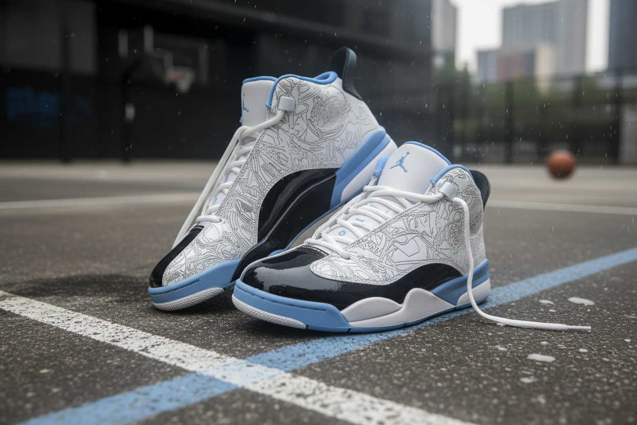 Air Jordan Dub Zero sneakers in lifestyle setting